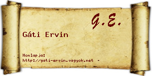 Gáti Ervin névjegykártya